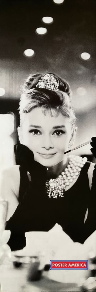 Load image into Gallery viewer, Audrey Hepburn Breakfast At Tiffanys Black &amp; White Slim Print 12 X 36

