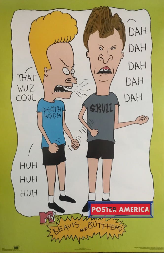 ☆Beavis and Butthead☆ ポスター　Vintage MTV Beavis & Butthead TV Show 1993 Vintage Poster 23 X 35