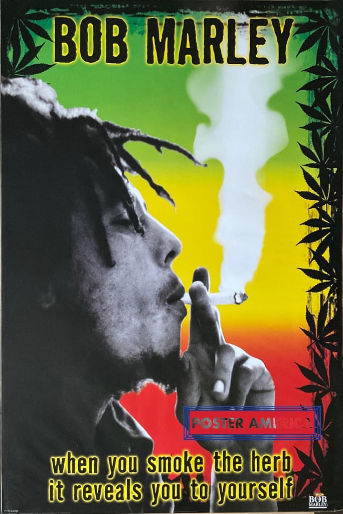 Bob Marley Classic Joint Smoke Rare 2003 Poster 24 x 36