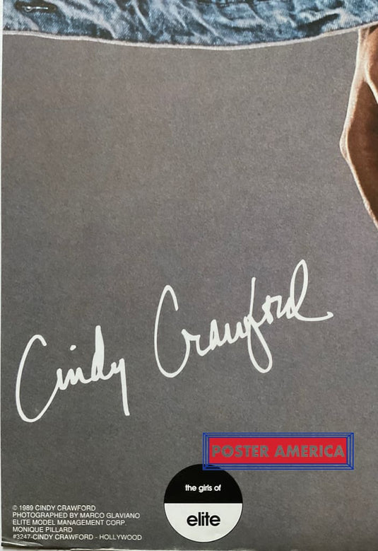 Cindy Crawford Hollywood Photo By Marco Glaviano 1989 Vintage Poster 22.5 X 34.5