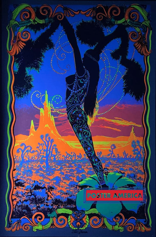 Desert Blossom Original Vintage 1970S Black Light Poster 23 X 35 Posters Prints & Visual Artwork