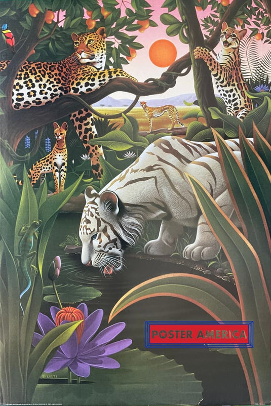 Feline Exotica By Robert Giusti Vintage 1995 Art Poster 24 X 36