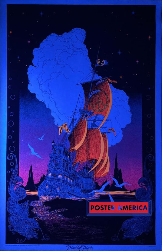 Friendship Frigate Vintage Black Light Poster 26 X 39 Posters Prints & Visual Artwork