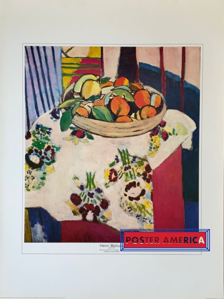 Henri Matisse Nature Morte Aux Oranges Vintage 1989 Fine Art Print