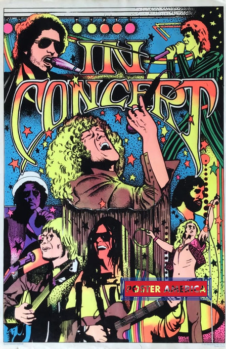 In Concert 1976 Original Black Light Poster 23 X 35 Posters Prints & Visual Artwork