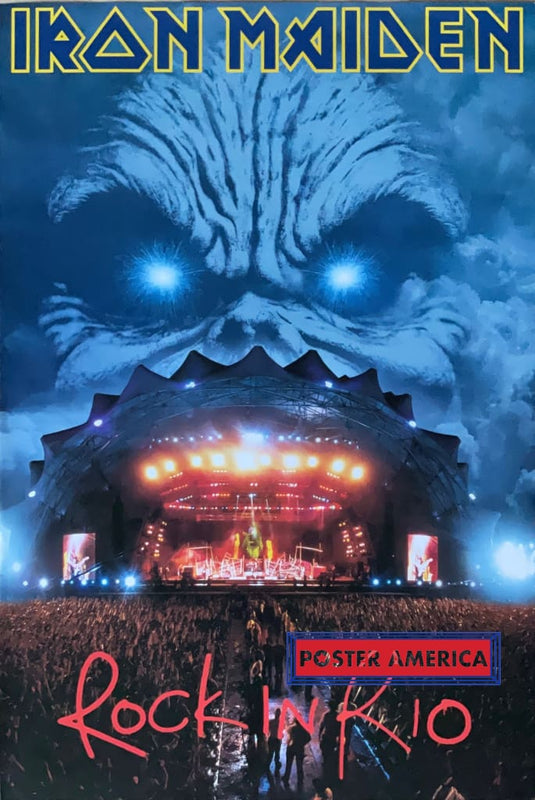 Iron Maiden Rock In Rio 2002 Vintage German Import Poster 24 X 35