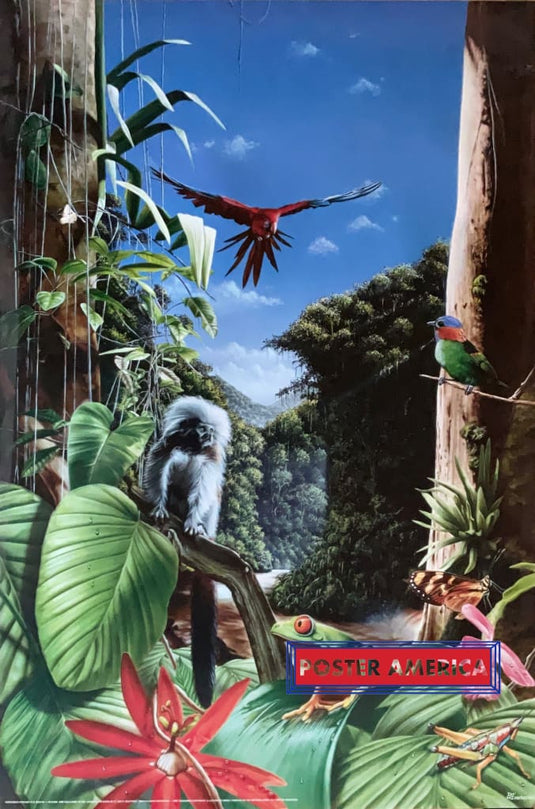 Jungle Paradise By Matt Westrop Vintage 1991 Art Poster 24.5 X 31.5