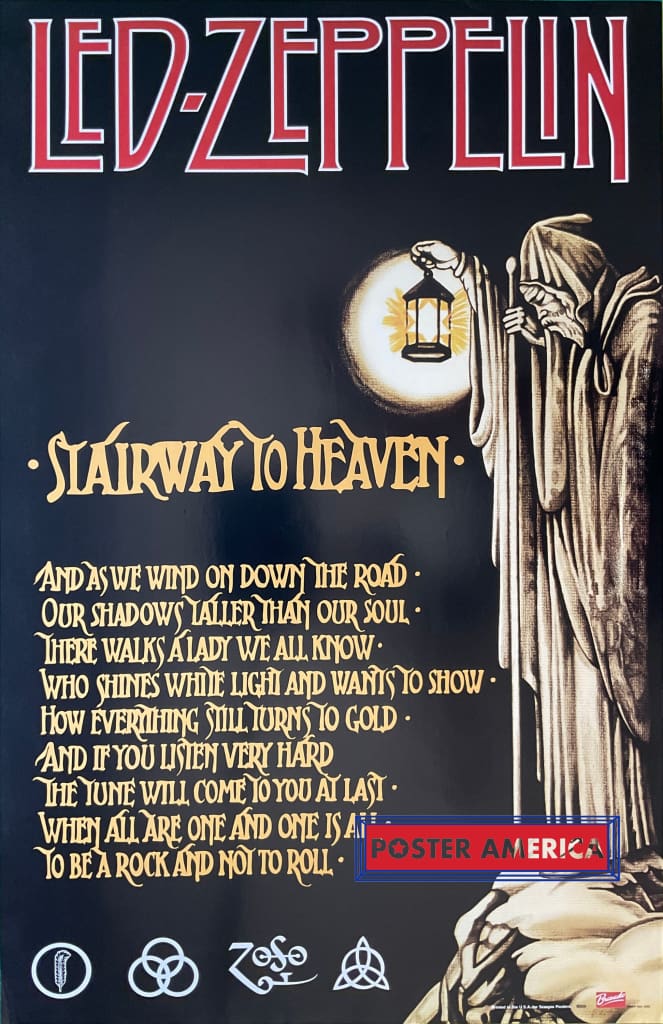 Led Zeppelin Stairway to Heaven Vintage Music Poster 22.5 x 34.5