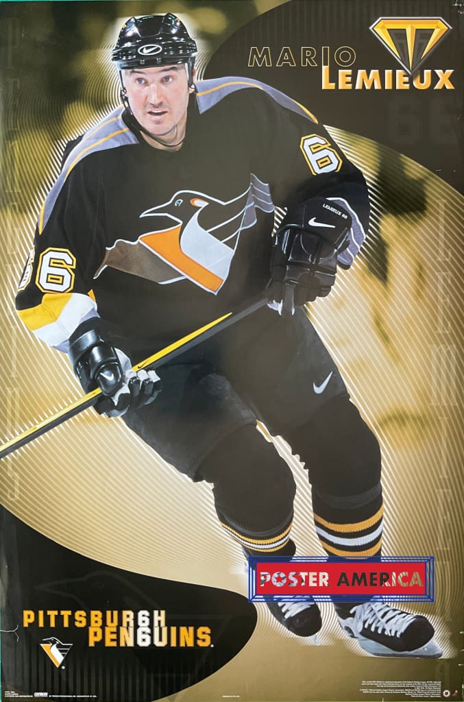 Mario Lemieux Pittsburgh Penguins Poster Canvas Print 