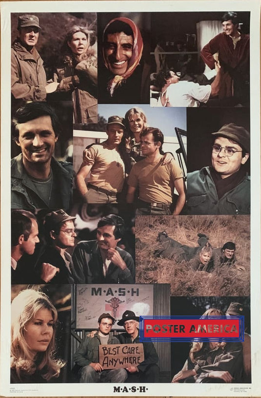 Mash T.v. Show Collage Original Out Of Print 1976 Poster 23 X 35 Alan Alda Mike Farell Mclean