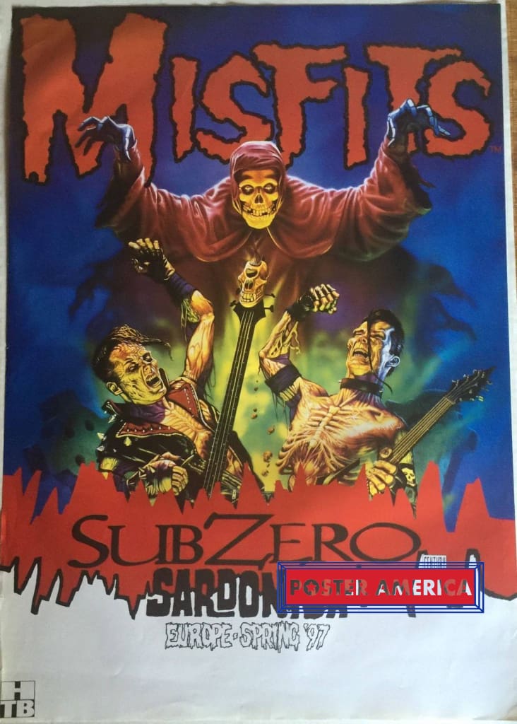 Misfits Original 1997 European Tour Promo Poster 23 x 33