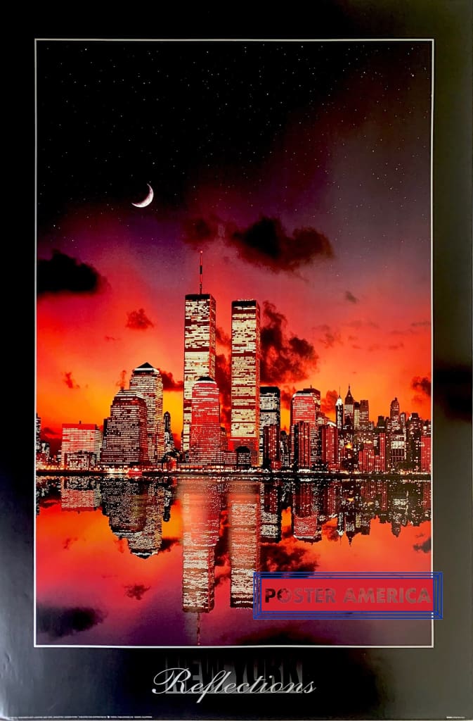 New York Twin Towers Reflection Bill Ross Photography 1998 Vintage Sce –  PosterAmerica