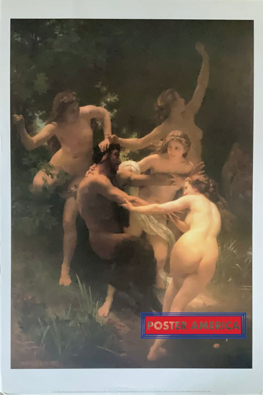 Nymphs And Satyr By William Adolphe Bouguereau Fine Art Poster 24 X 36 Print