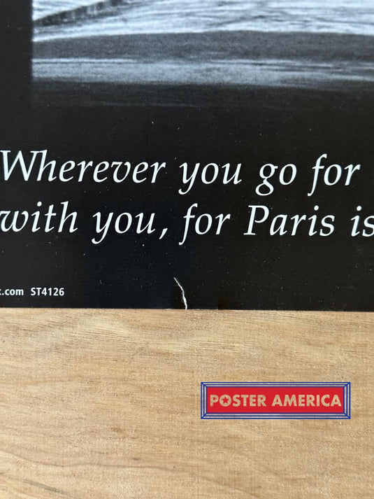 Paris The Eiffel Tower With Quote Black & White Poster 24 X 36