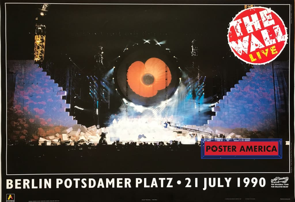 Pink Floyd The Wall Live In Berlin 1990 Vintage Concert Poster 24.5 x