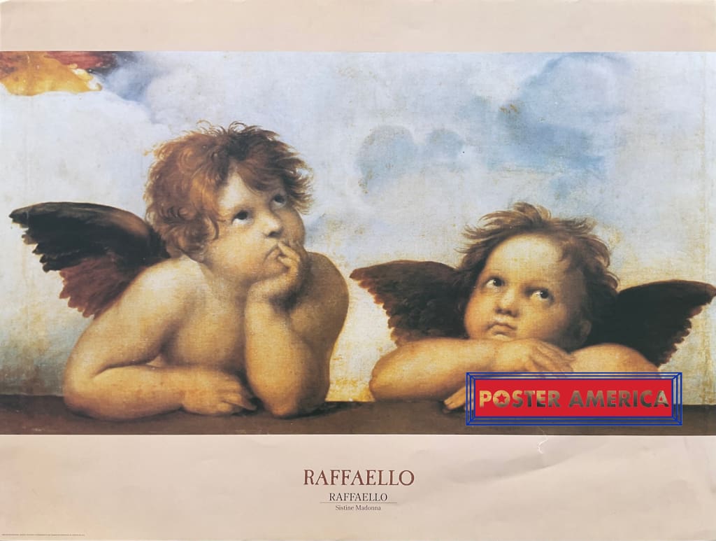 Raffaello Sanzio da Urbino Sistine Madonna Vintage Art Print 23.5 x 31.5, image size:1024x773