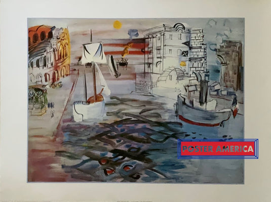 Raoul Dufy Le Port Au Voilier Vintage Italian Import Art Print 23.5 X 31.5 Fine