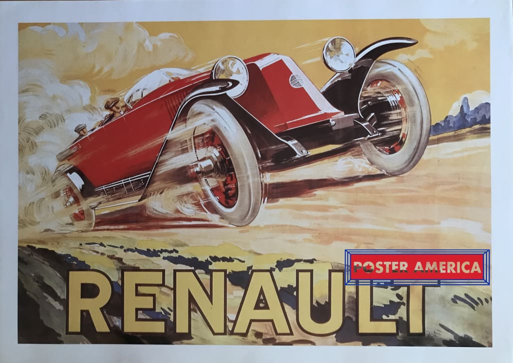 Renault 1930's Roadster Sports Car French Import Poster 20 X 27.5