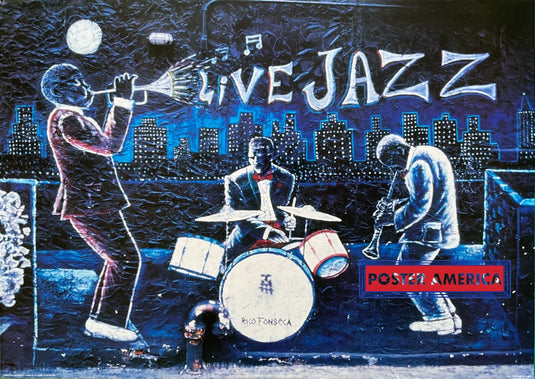 Rico Fonsecas Live Jazz Wall Painting Vintage Art Poster 24 X 34