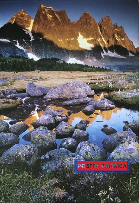 Rocky Stream And Mountain Range Poster 24 X 35