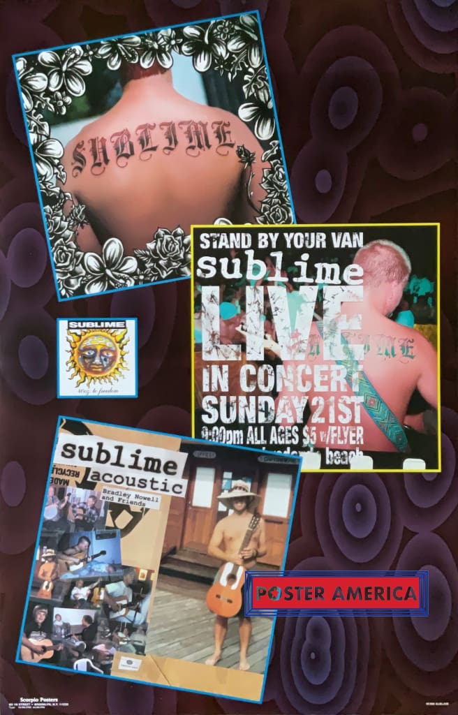 Sublime Live In Concert Promo Collage Vintage 1998 Poster 24 x 36