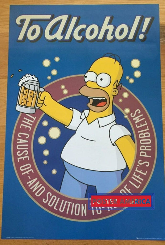 The Simpsons Homer Simpson To Alcohol! Poster 24 X 36 Posters Prints & Visual Artwork