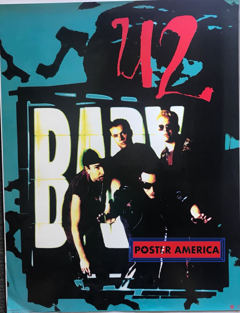 U2 Achtung Baby 1992 Original Island Records Promo Poster 24 x 32