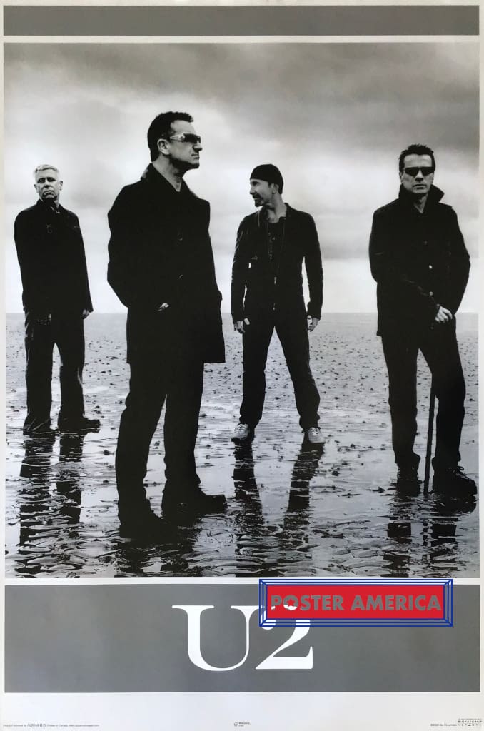 U2 Black & White Band Shot On the Beach 24 x 36 – PosterAmerica