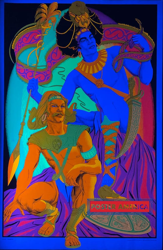 Warriors Original Vintage 1972 Black Light Poster 23 X 35 Posters Prints & Visual Artwork
