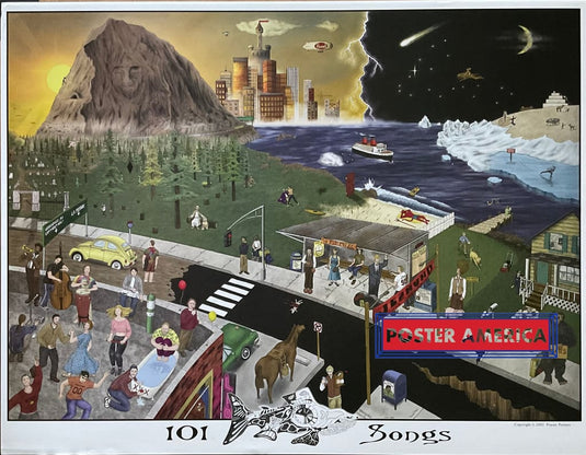 101 Fish Songs Music Poster 24 x 31 - vintage poster