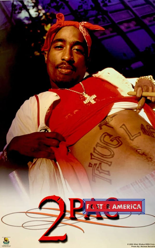 2Pac Tupac Red Bandana 2004 Rap Poster 22.5 X 34.5