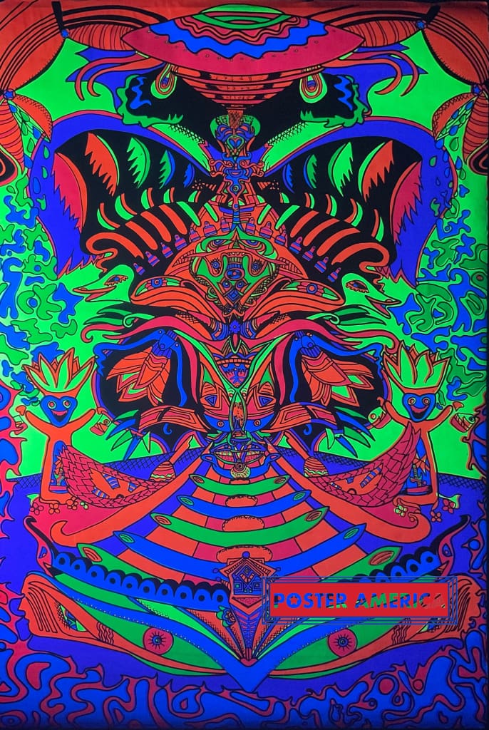 Load image into Gallery viewer, Psychedelic Vintage Tiki Black Light Poster 24 X 36 Posters Prints &amp; Visual Artwork
