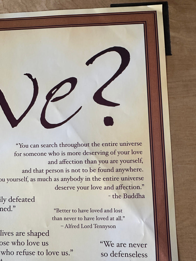 Load image into Gallery viewer, What is Love? Vintage 2002 Inspirational Poster 24 x 36
