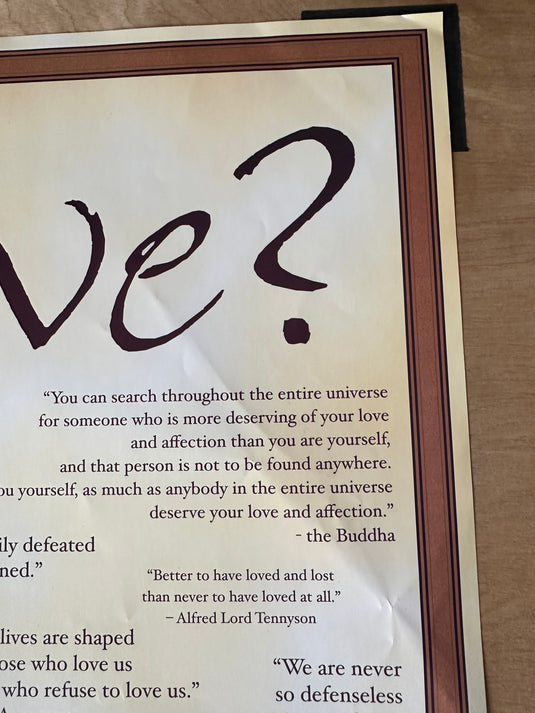 What is Love? Vintage 2002 Inspirational Poster 24 x 36