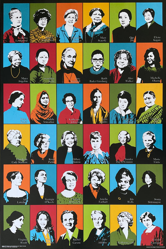 Feminist Icons, Famous Women Collage Poster 24 x 36