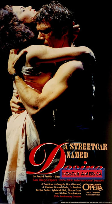 A Street Car Named Desire By Andre Previn San Diego Opera 1999 Official Vintage Poster 15 X 27