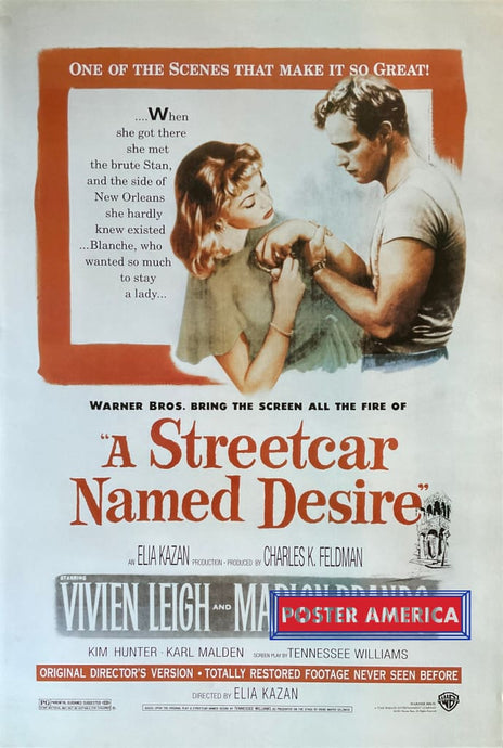 A Streetcar Named Desire Vintage 1993 One-Sheet Reproduction Movie Poster 27 X 40
