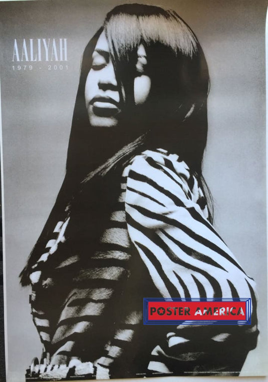 Aaliyah Eyes Closed Black & White 1990S Poster 24 X 33