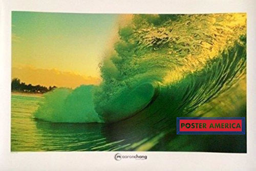 Aaron Chang Emerald Wave Hawaii Surf Poster 24 X 36