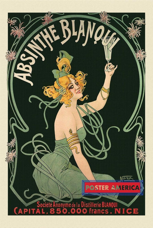 Absinthe Blanqui By Nover Vintage Poster Reproduction 24 X 36
