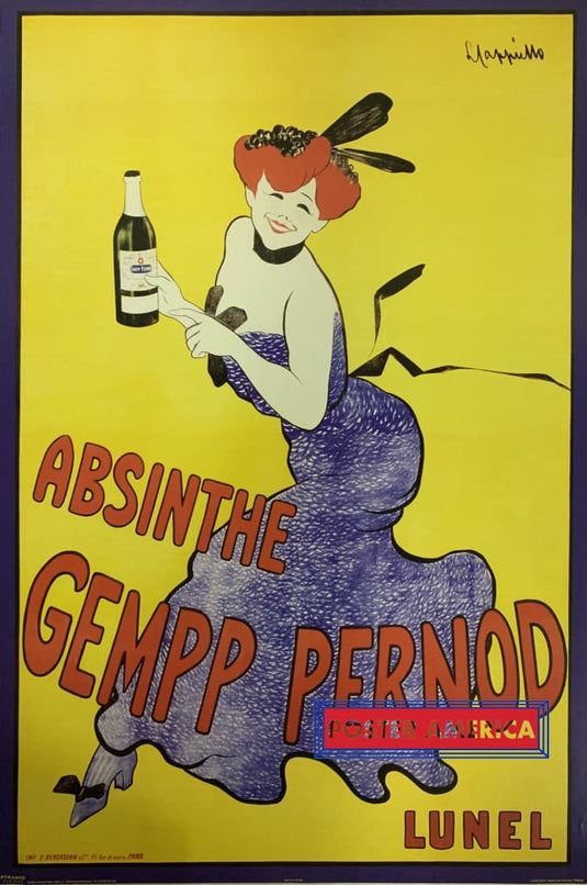 Absinthe Gempp Pernod Poster 24 X 36