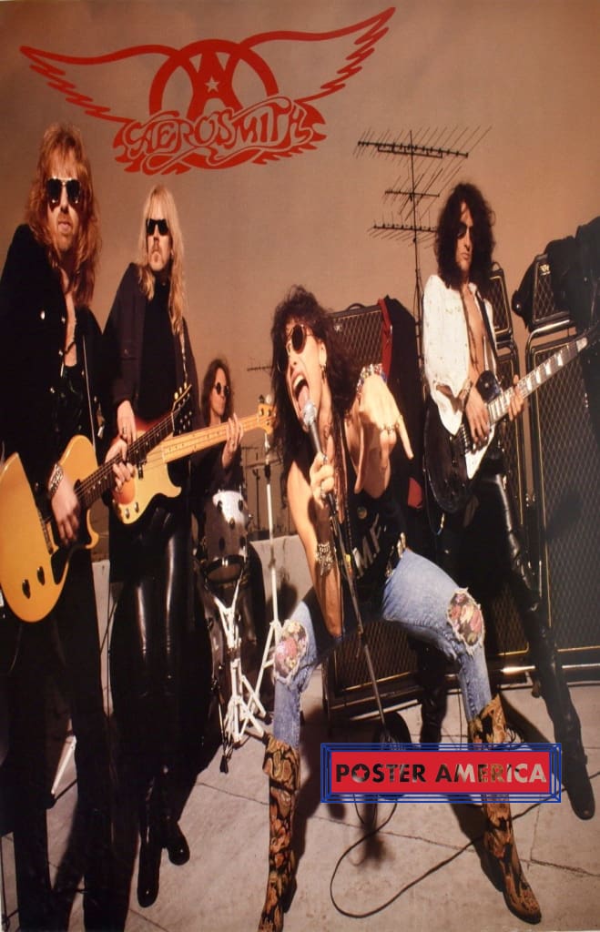 Load image into Gallery viewer, Aerosmith Live Stock Double Sided Album Original Promo 1993 Vintage Poster 23 X 35
