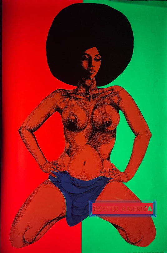 Afro-Dite Original Vintage 1970 Black Light Poster 28 X 42 Posters Prints & Visual Artwork