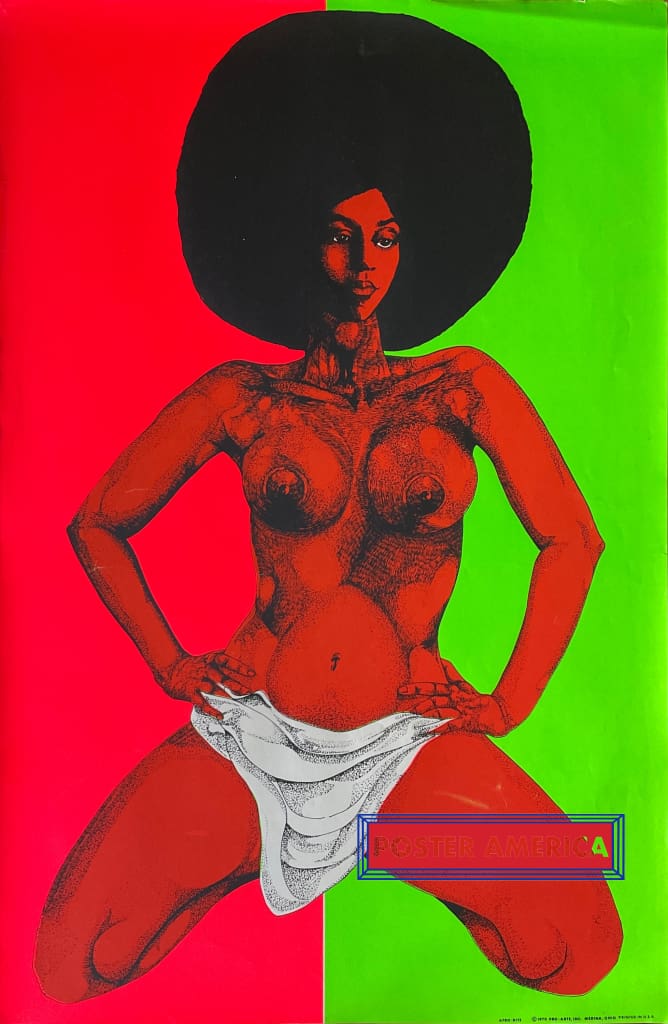 Load image into Gallery viewer, Afro-Dite Original Vintage 1970 Black Light Poster 28 X 42 Posters Prints &amp; Visual Artwork
