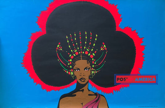 Afro Queen Original Vintage 1971 Black Light Poster 28 X 42 Posters Prints & Visual Artwork