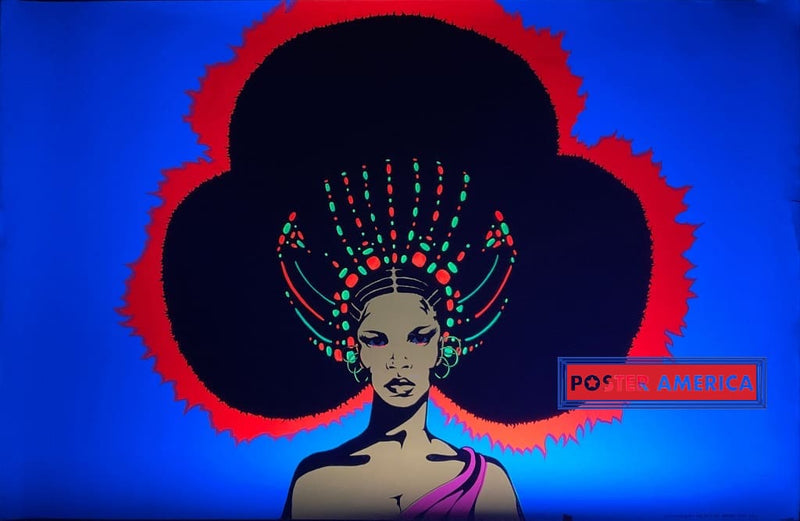 Load image into Gallery viewer, Afro Queen Original Vintage 1971 Black Light Poster 28 X 42 Posters Prints &amp; Visual Artwork
