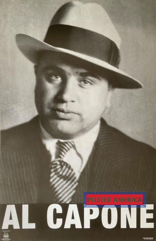 Al Capone Closeup Shot Black & White Vintage 2004 Poster 22 X 34 The Man Himself Capone!