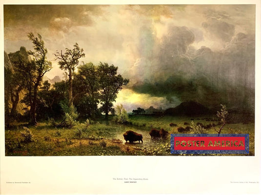 Albert Bierstadt The Buffalo Trail Impending Storm Fine Art Poster Print 21 X 28