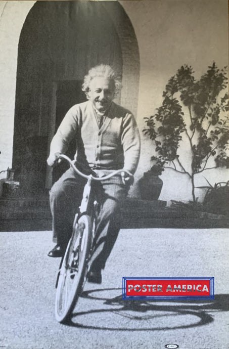 Albert Einstein Riding Bike Poster 24 X 36