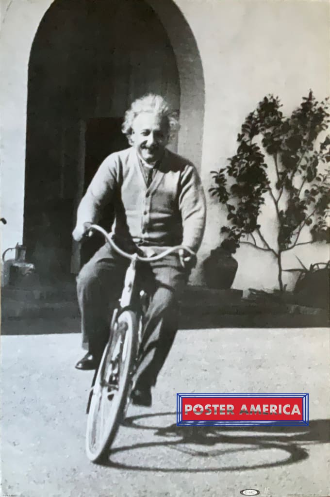 Load image into Gallery viewer, Albert Einstein Riding Bike Poster 24 X 36
